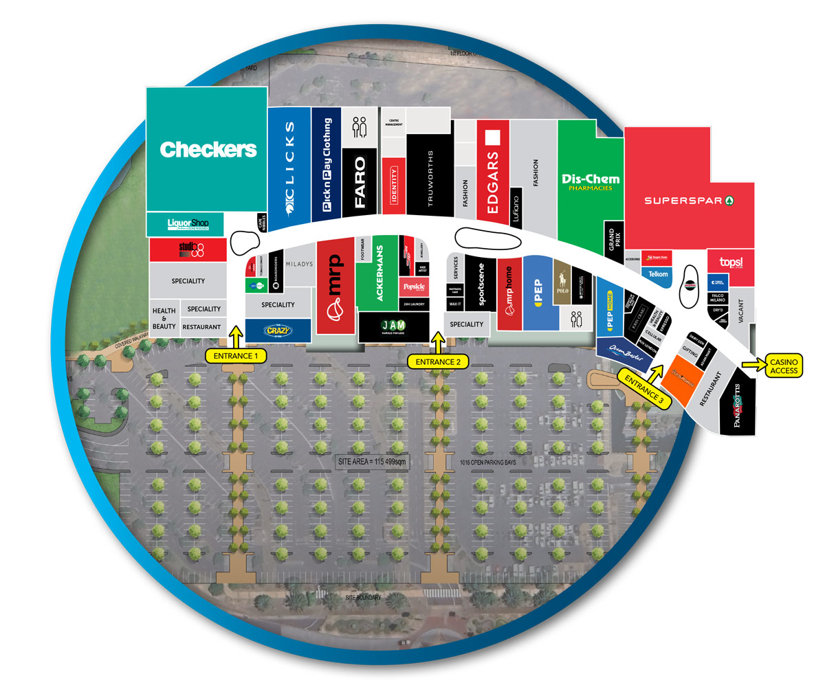 GrandWest Mall map